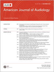 American Journal of Audiology cover