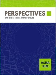 Perspectives of the ASHA Special Interest Groups cover